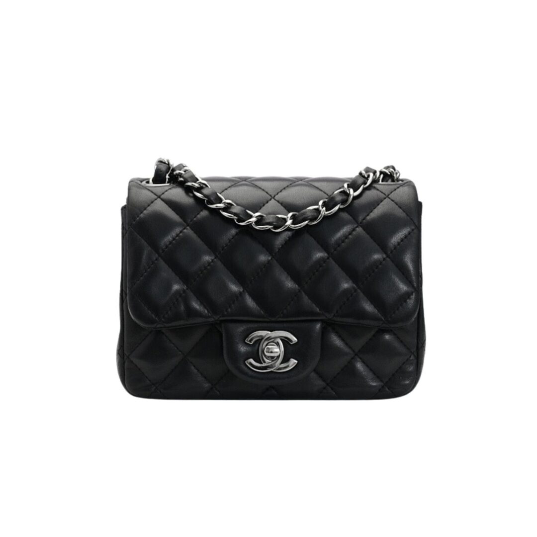 Chanel mini coco 17 黑羊皮銀扣