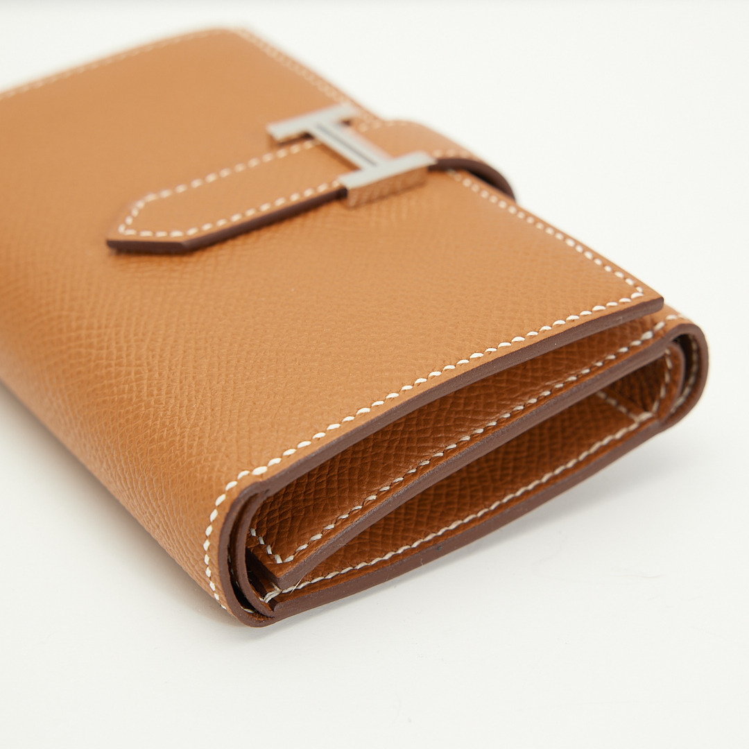 Hermes bearn mini wallet 愛馬仕 皮 夾 Herm s Bearn短夾木偶灰