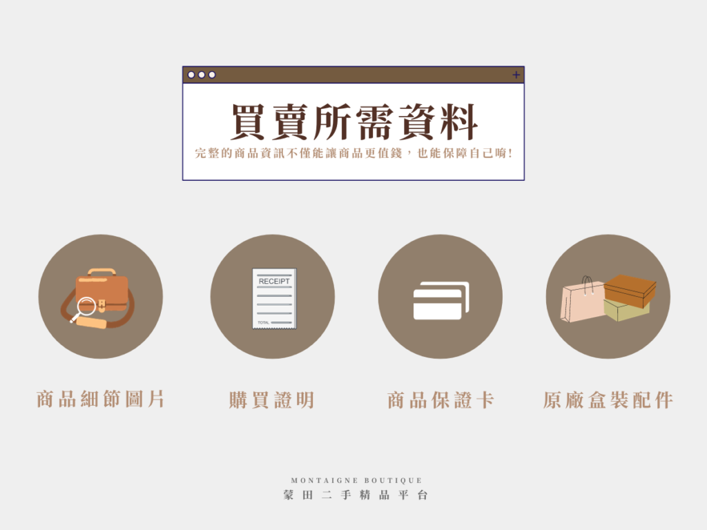 二手精品販售所需資料