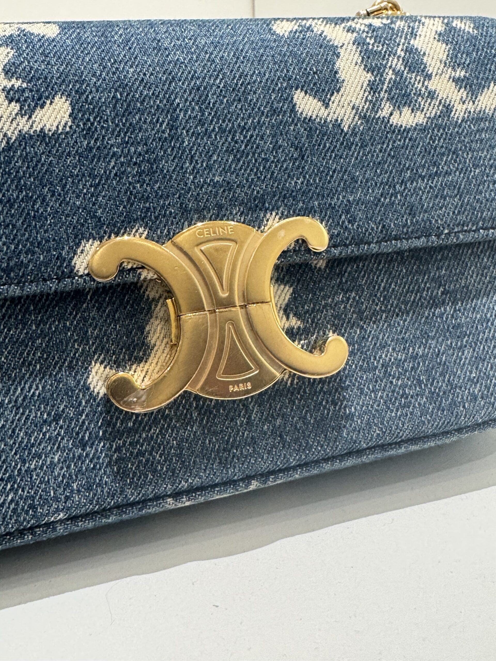 二手 Celine新款牛仔凱旋門腋下包:圖片 15