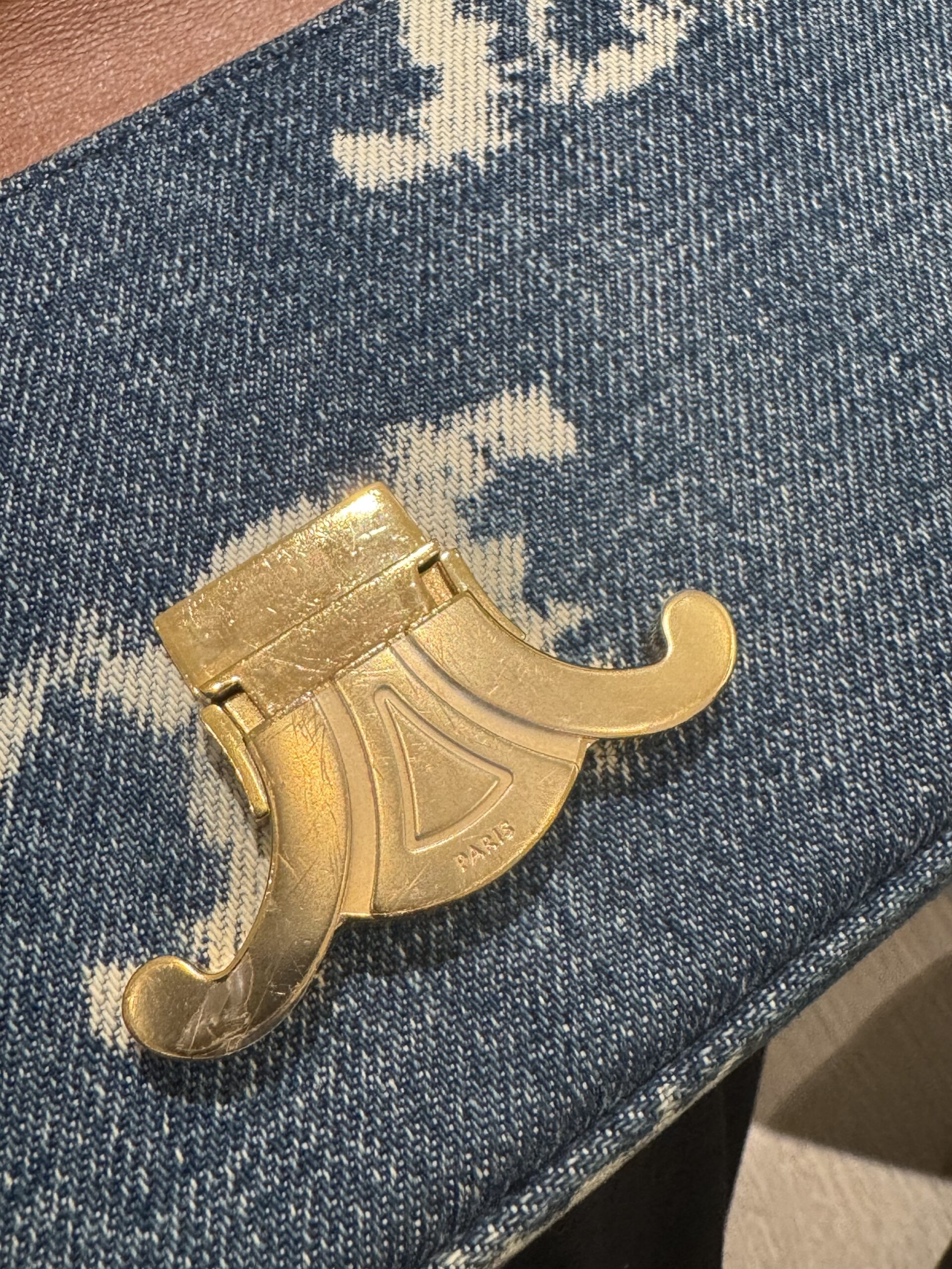 二手 Celine新款牛仔凱旋門腋下包:圖片 14