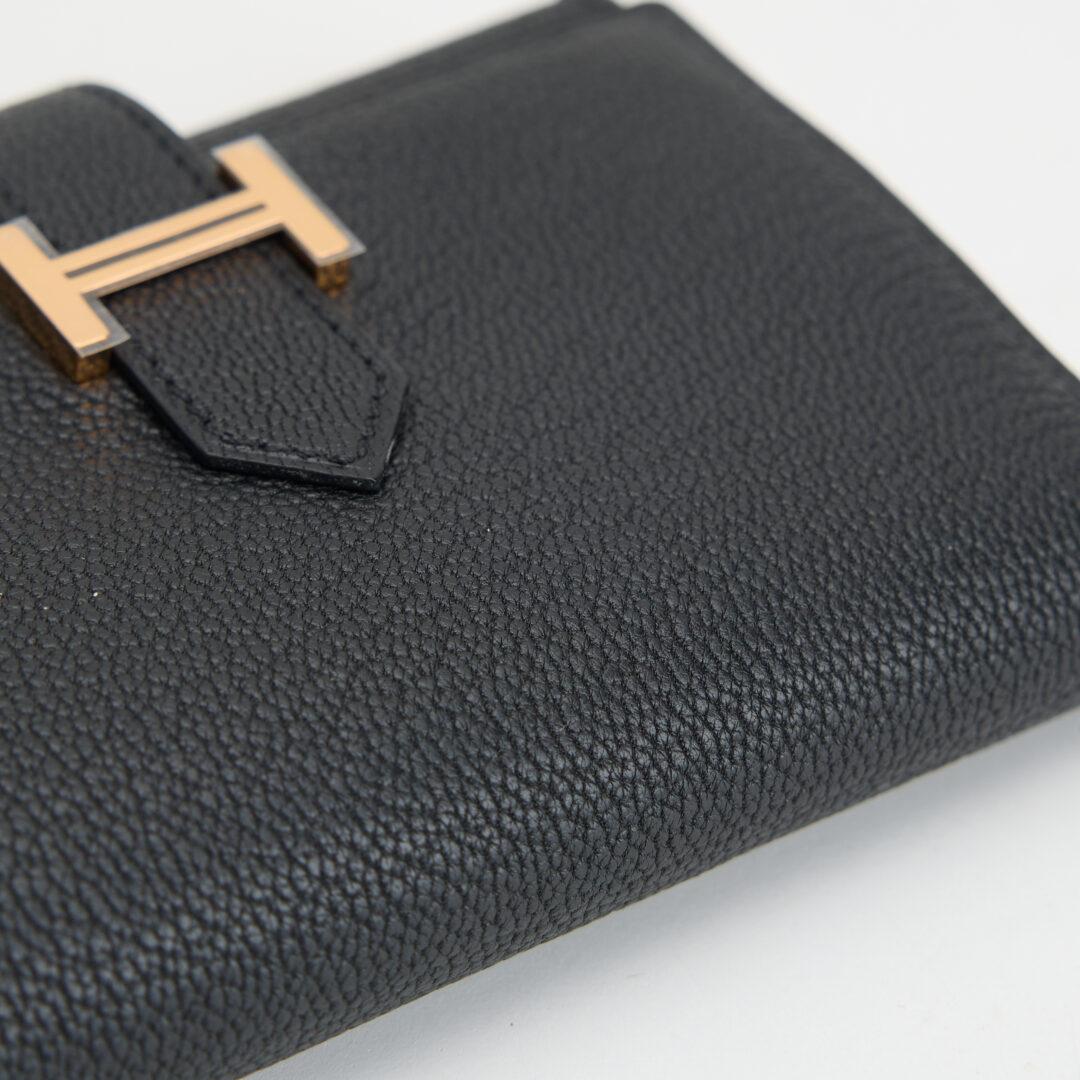 Hermès Bearn 三折短夾/黑金羊：圖片 8