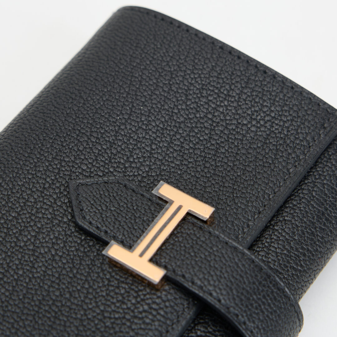 Hermès Bearn 三折短夾/黑金羊：圖片 10