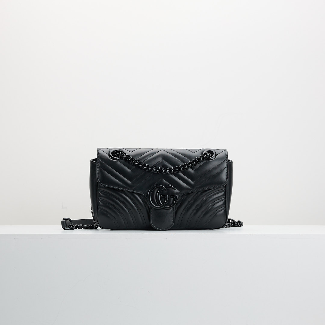 二手 Gucci marmont 26 so black 鍊包