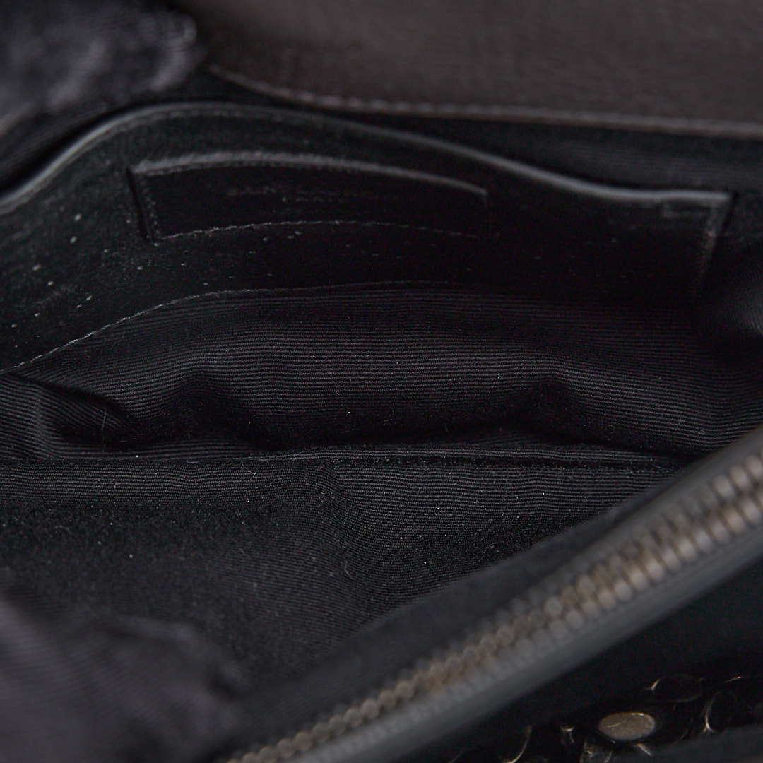 二手YSL 學院包/中號灰銀:圖片 30