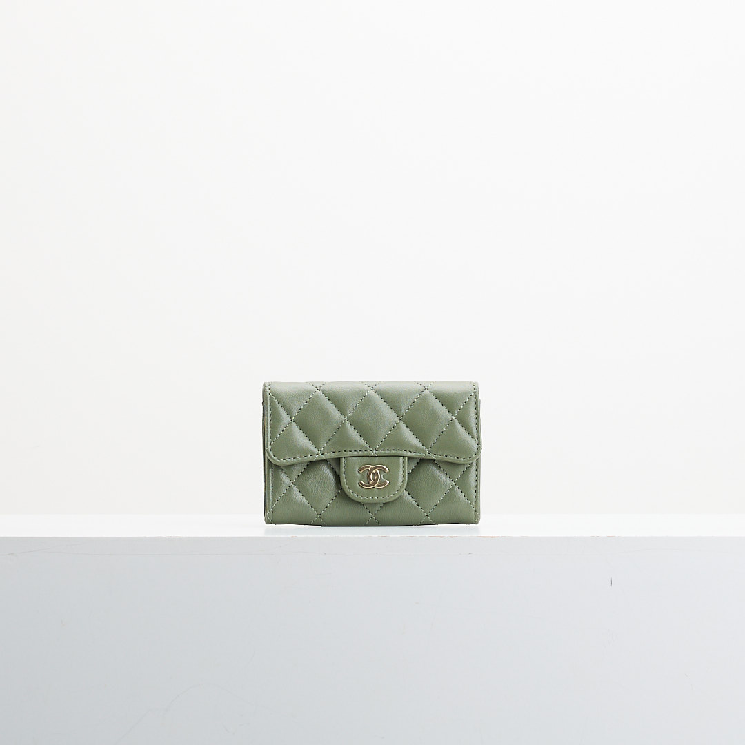 Chanel cf卡包墨綠