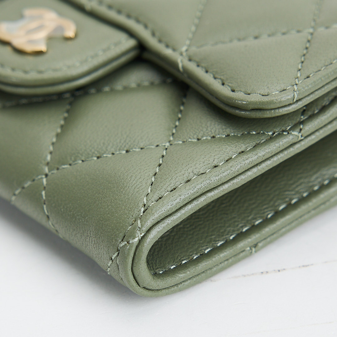 Chanel cf卡包墨綠:圖片 9