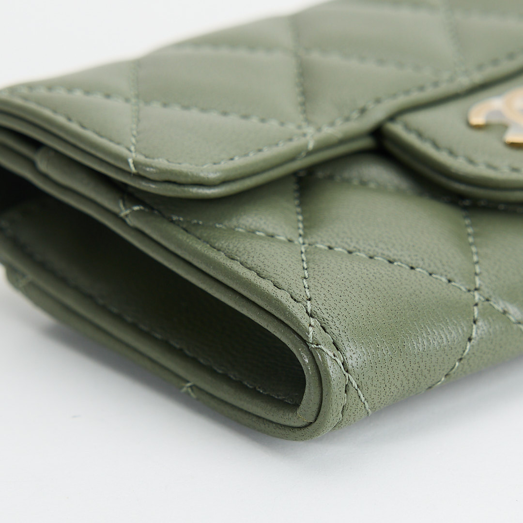 Chanel cf卡包墨綠:圖片 5