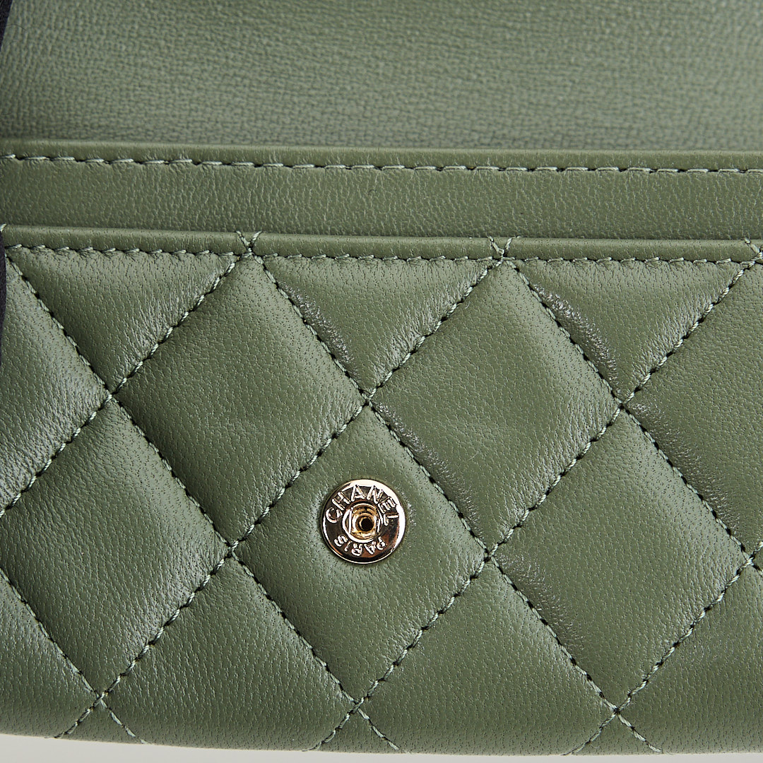Chanel cf卡包墨綠:圖片 17