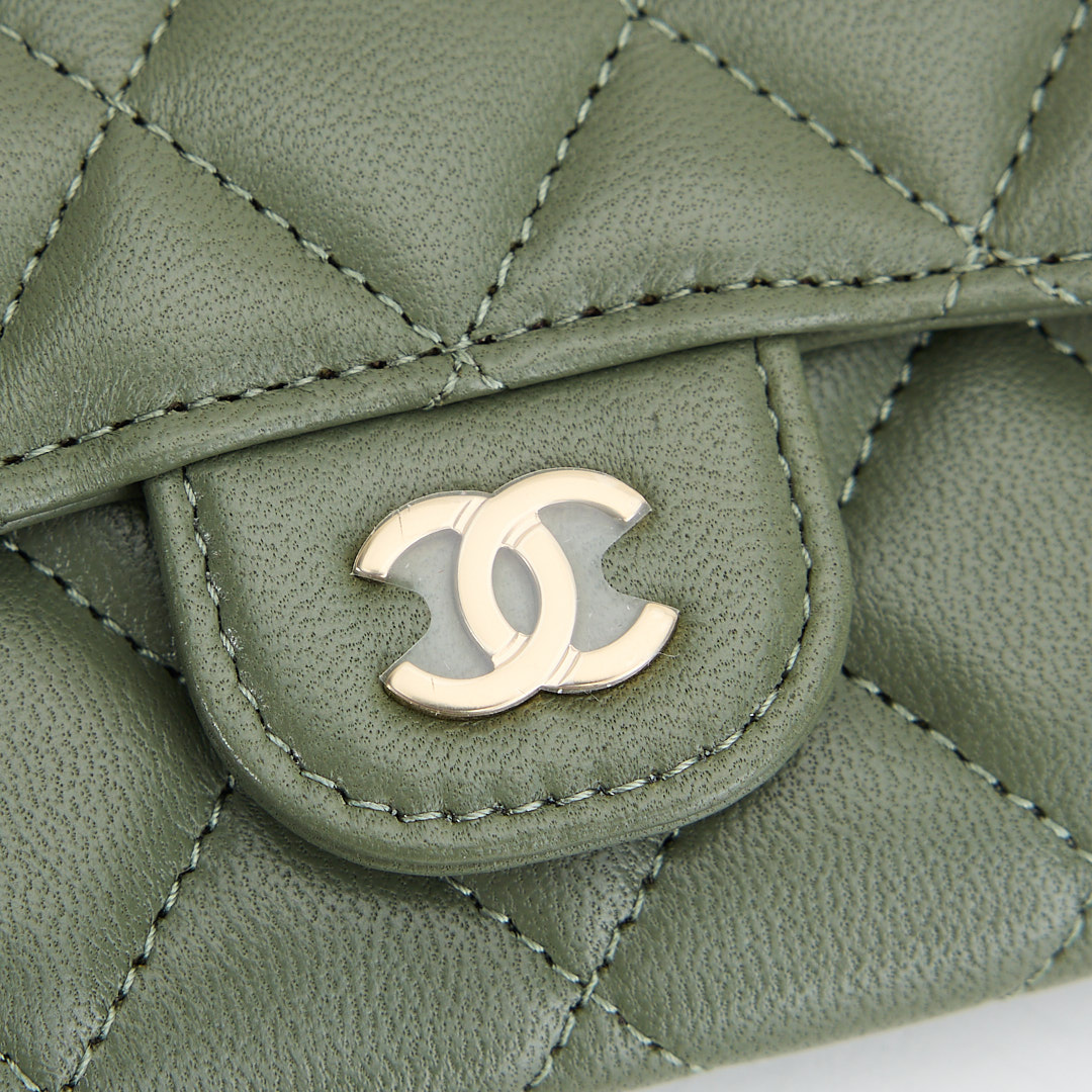 Chanel cf卡包墨綠:圖片 15