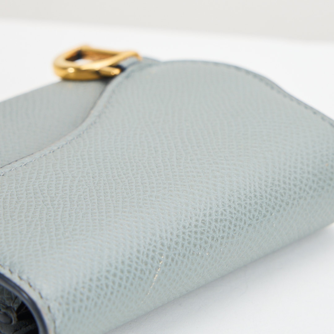 二手Dior saddle 馬鞍短夾/牛皮 石灰色:圖片 7