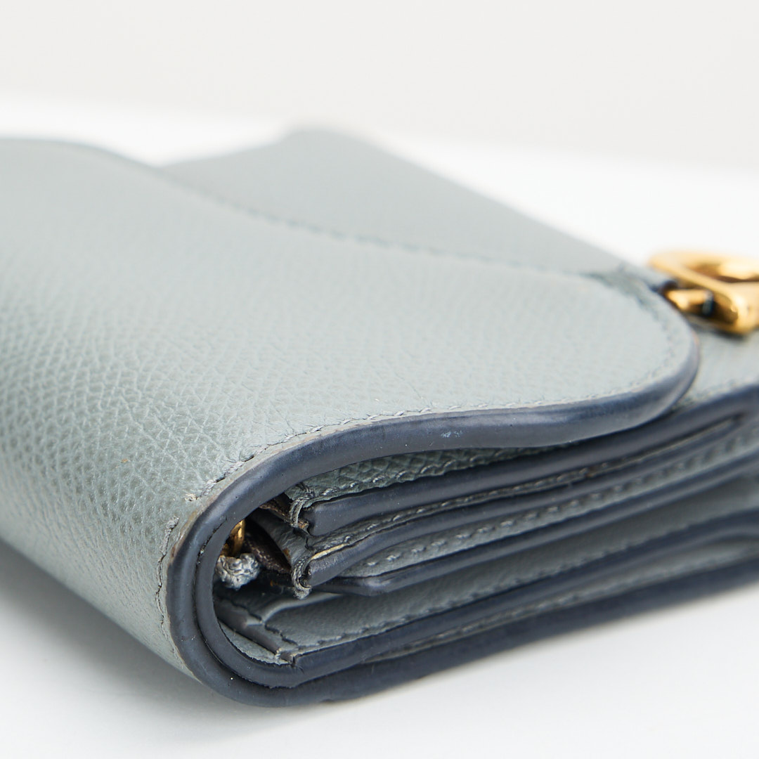 二手Dior saddle 馬鞍短夾/牛皮 石灰色:圖片 6