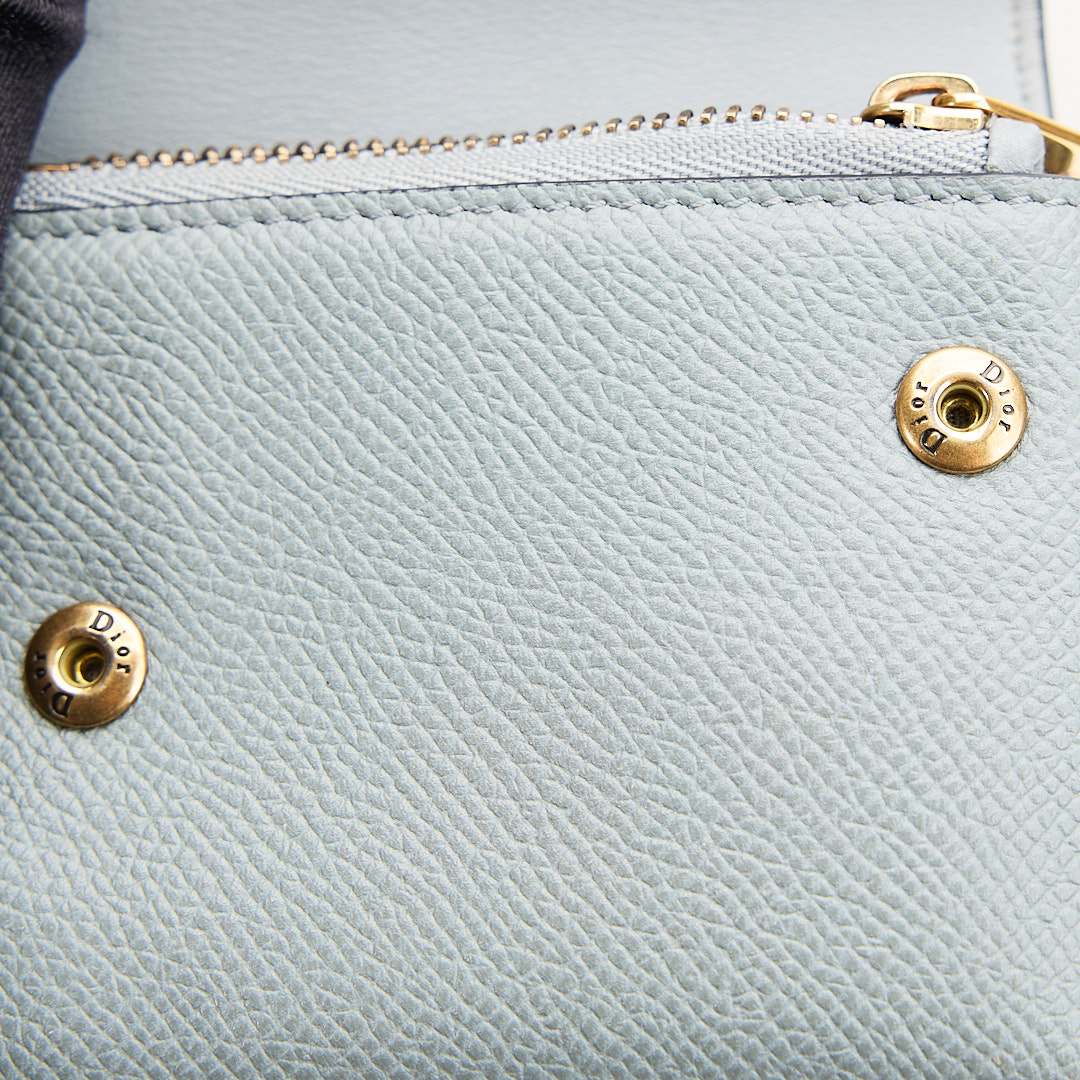 二手Dior saddle 馬鞍短夾/牛皮 石灰色:圖片 18