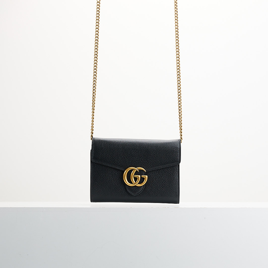 二手Gucci marmont woc風琴包/黑金
