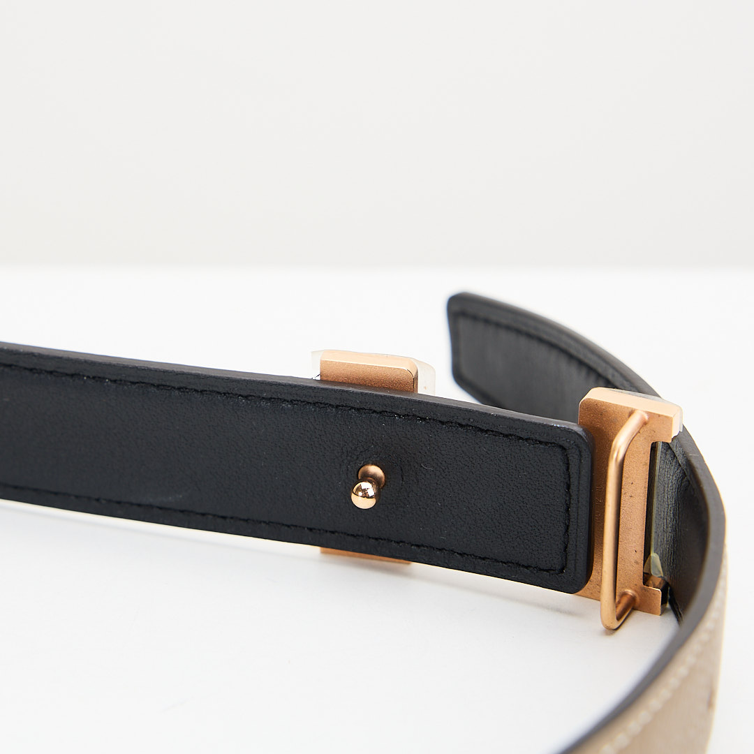 Hermes Constance H扣雙面皮帶 /大象灰黑色:圖片 6