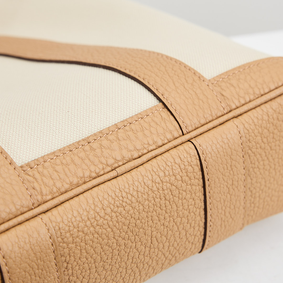 Hermès garden file 28小號竪版花園包/芝麻色拼冰川白 :圖片 8