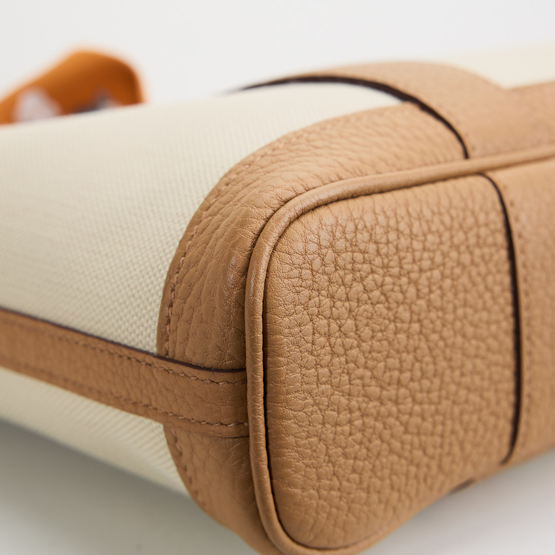 Hermès garden file 28小號竪版花園包/芝麻色拼冰川白 :圖片 7