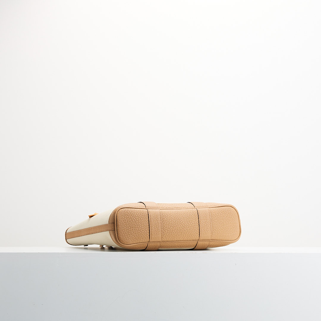 Hermès garden file 28小號竪版花園包/芝麻色拼冰川白 :圖片 4