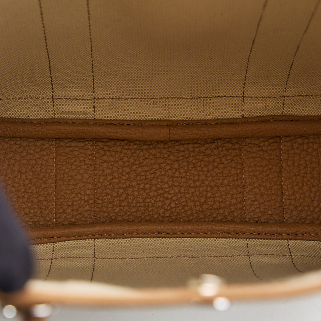 Hermès garden file 28小號竪版花園包/芝麻色拼冰川白 :圖片 20