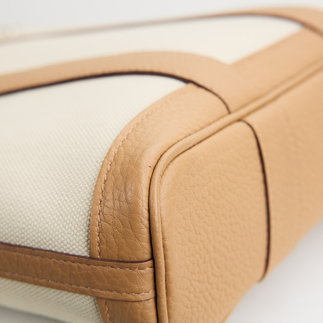 Hermès garden file 28小號竪版花園包/芝麻色拼冰川白 :圖片 6