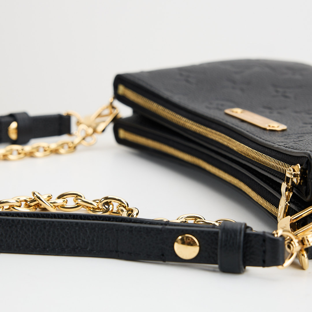 二手Lv Liv 黑壓紋麻將包/晶片款:圖片 16