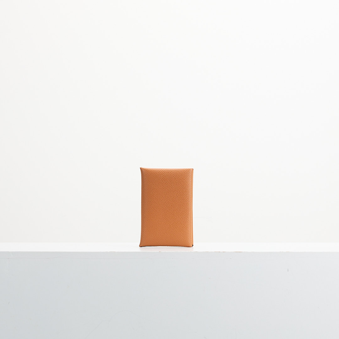 Hermès calvi卡包/金棕