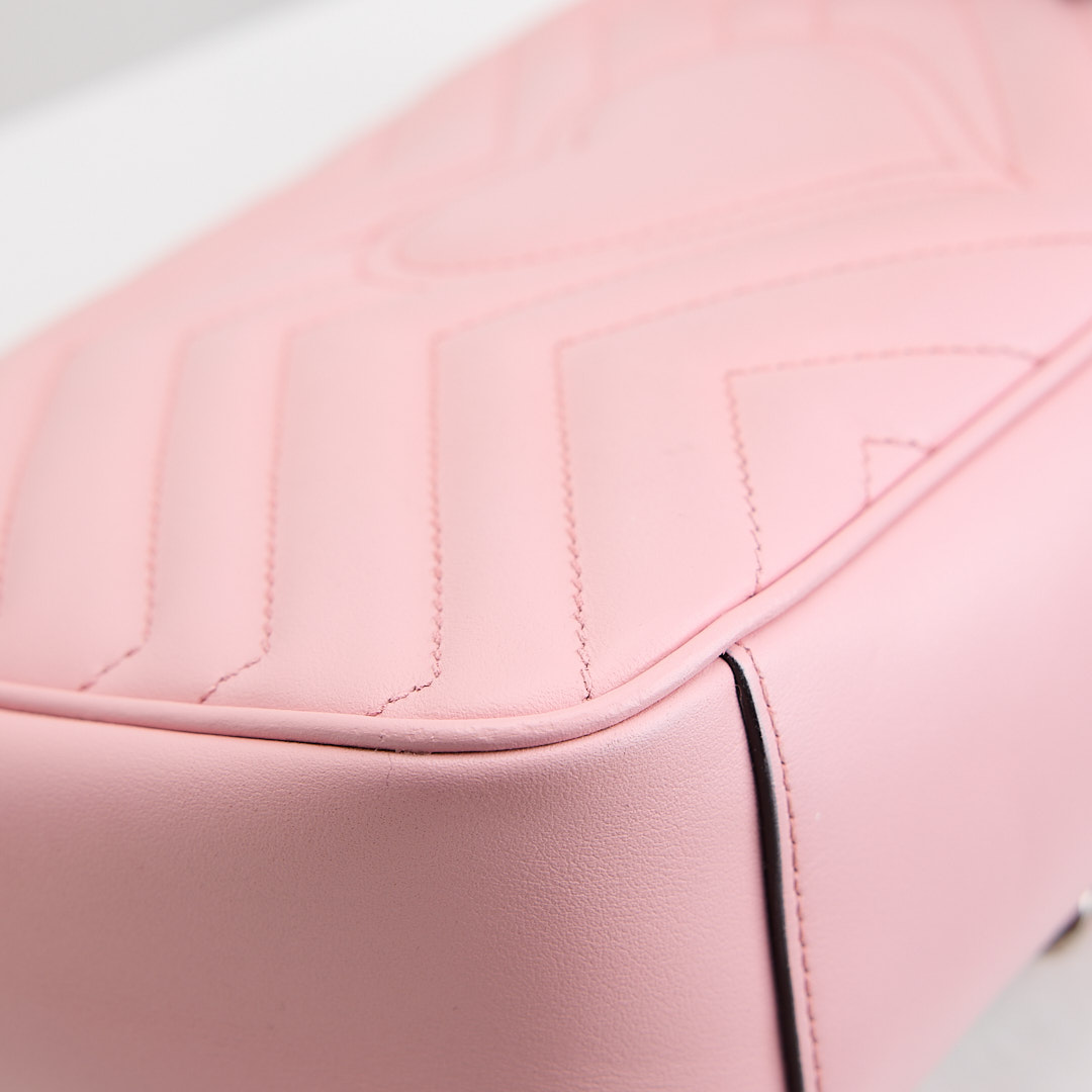 二手Gucci marmont 26粉銀:圖片 15