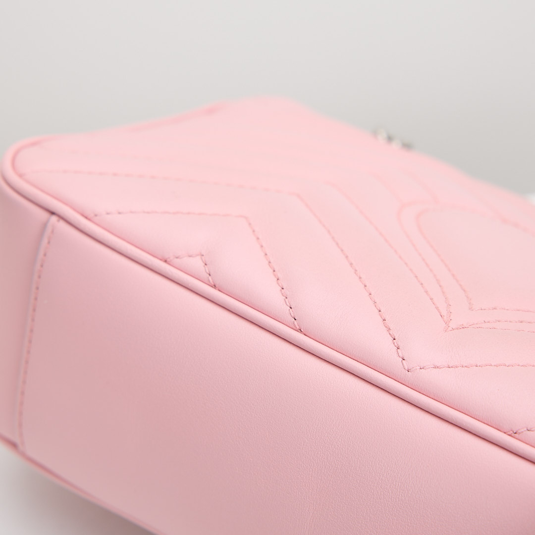 二手Gucci marmont 26粉銀:圖片 13