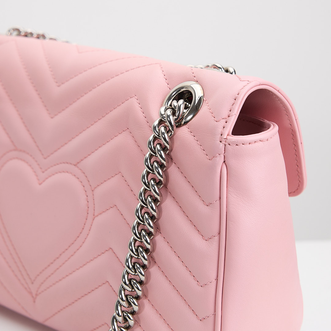 二手Gucci marmont 26粉銀:圖片 10