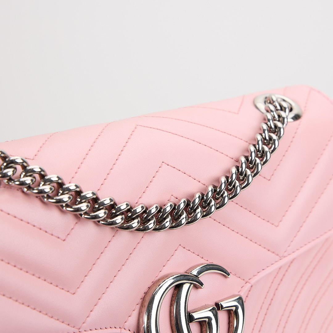 二手Gucci marmont 26粉銀:圖片 9