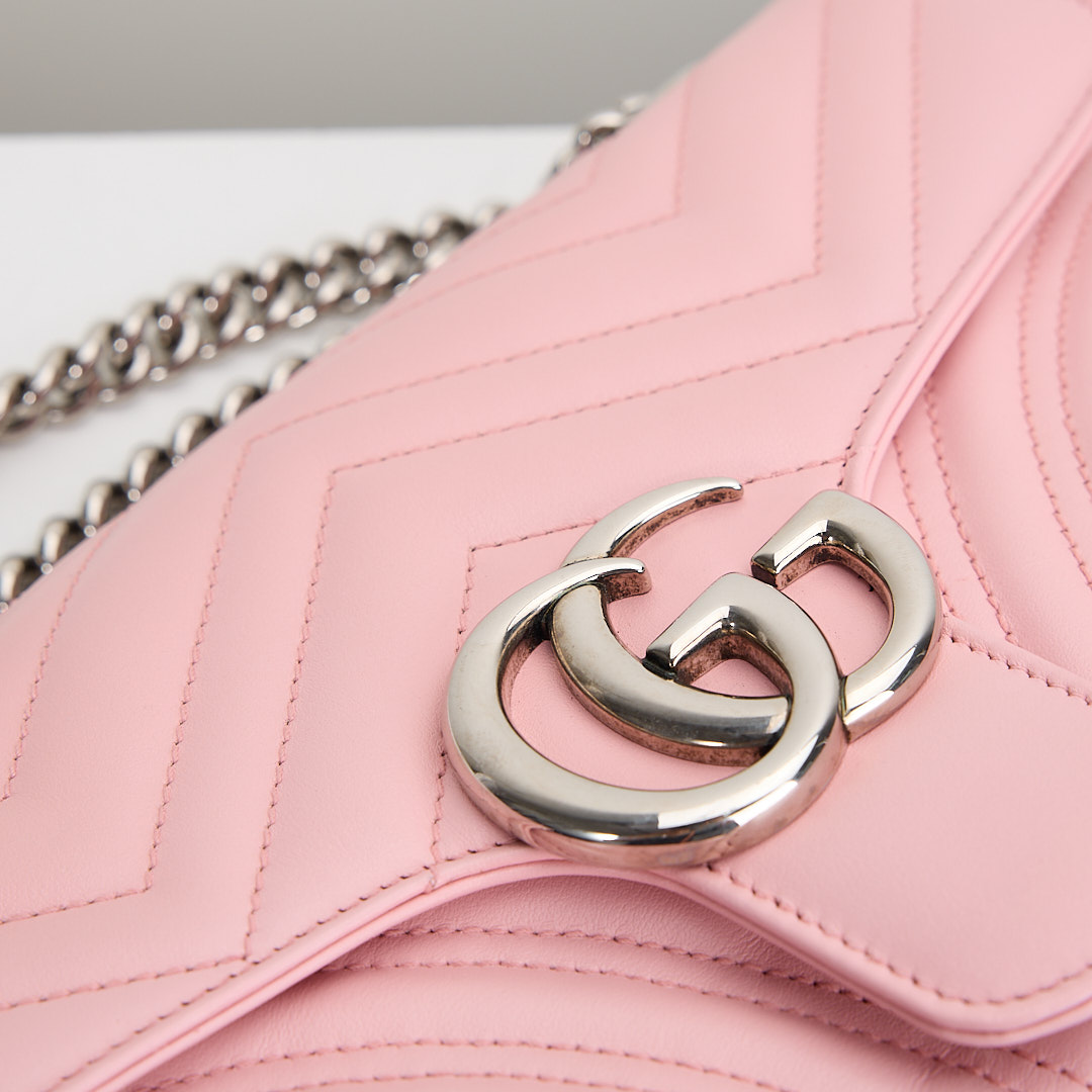 二手Gucci marmont 26粉銀:圖片 8