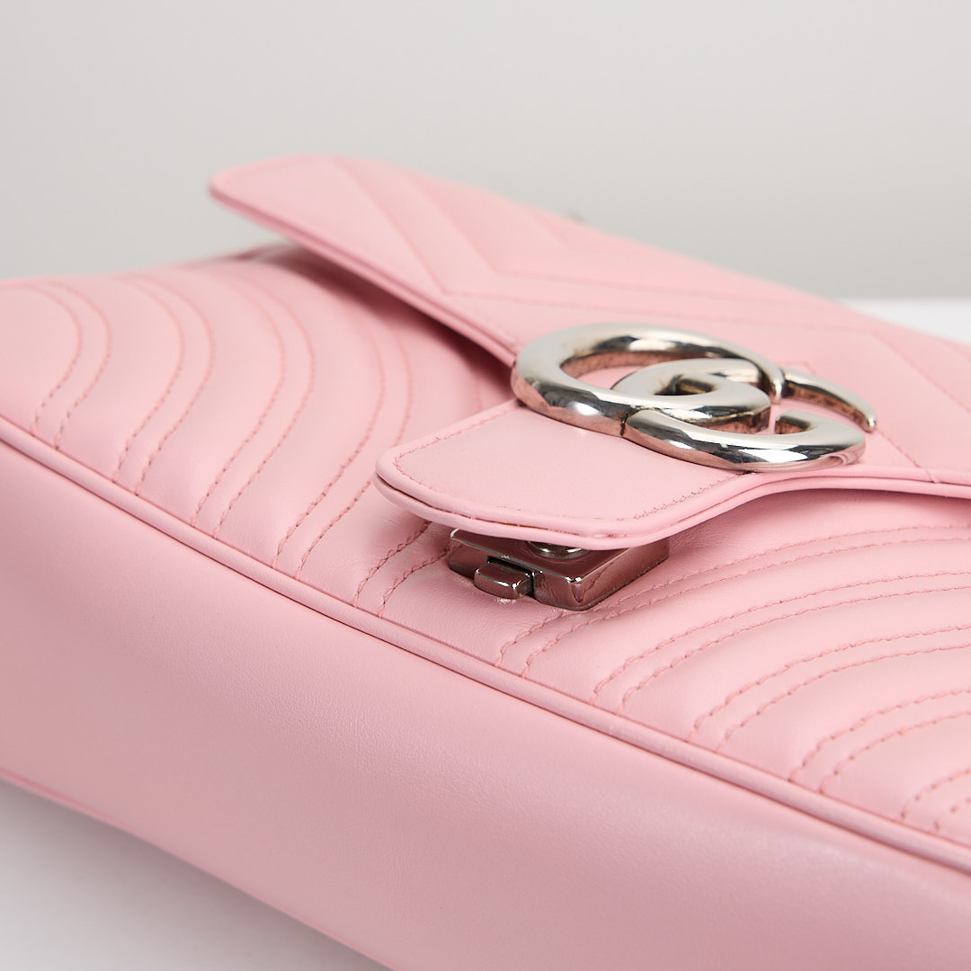 二手Gucci marmont 26粉銀:圖片 5