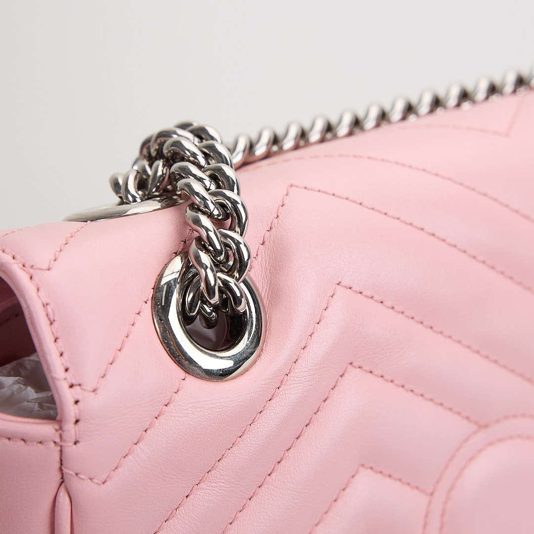 二手Gucci marmont 26粉銀:圖片 16