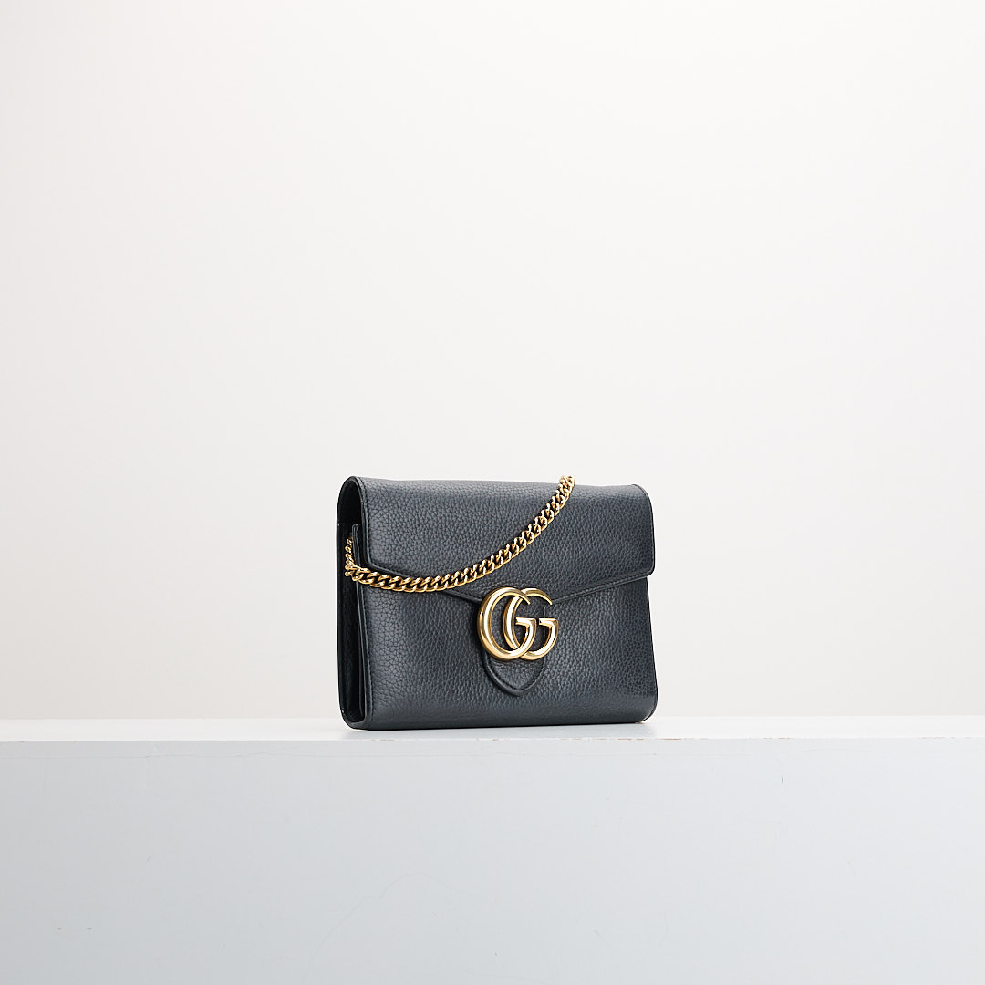 二手Gucci marmont woc風琴包/黑金:圖片 3