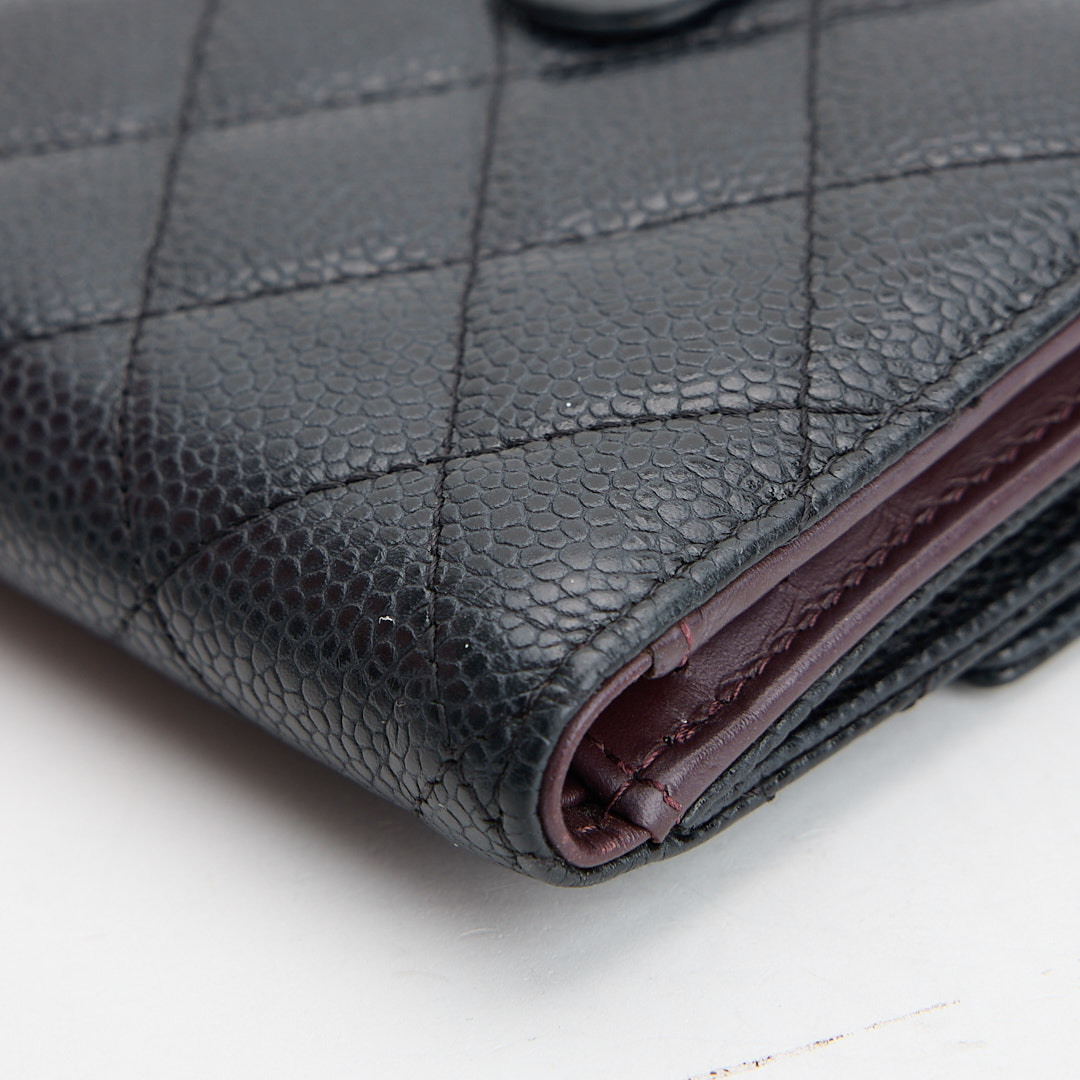 二手Chanel 兩折短夾/黑金牛 :圖片 14