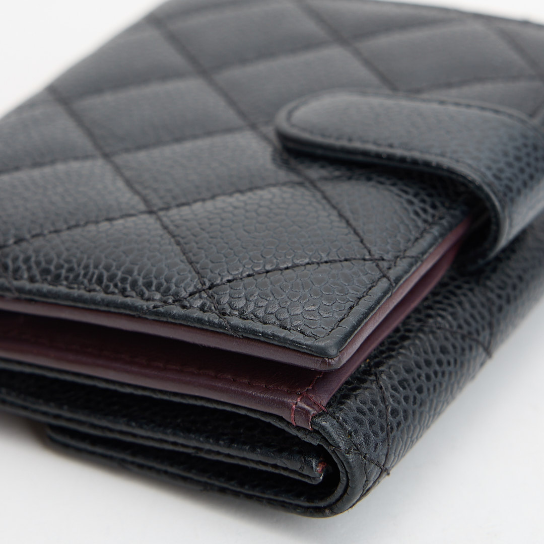 二手Chanel 兩折短夾/黑金牛 :圖片 13