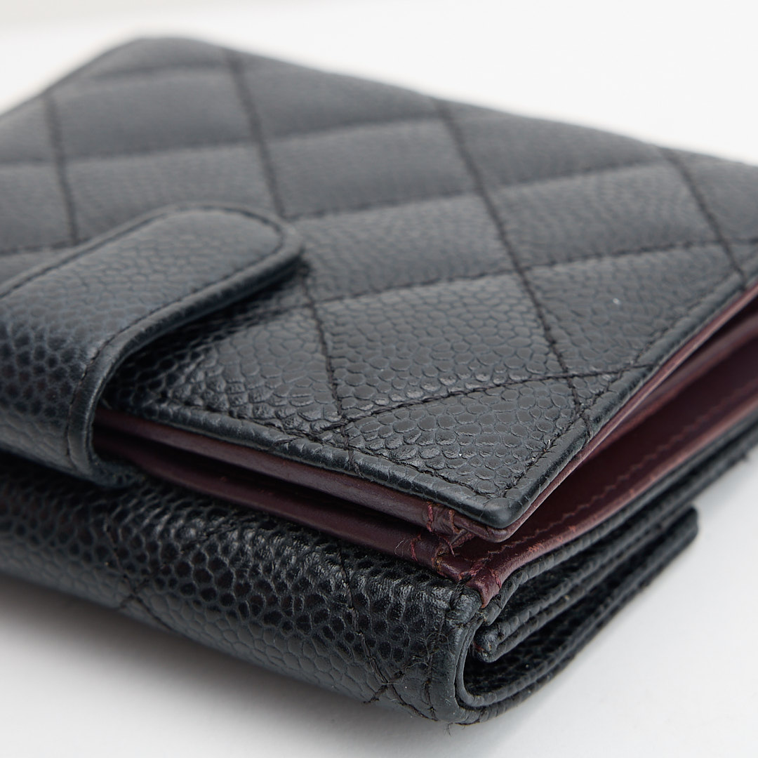 二手Chanel 兩折短夾/黑金牛 :圖片 11