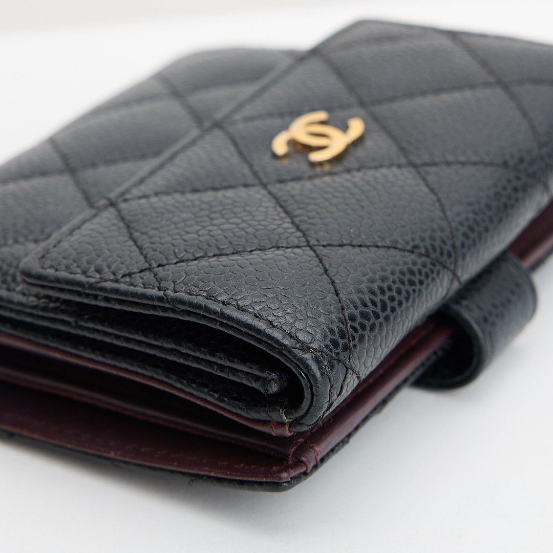 二手Chanel 兩折短夾/黑金牛 :圖片 8