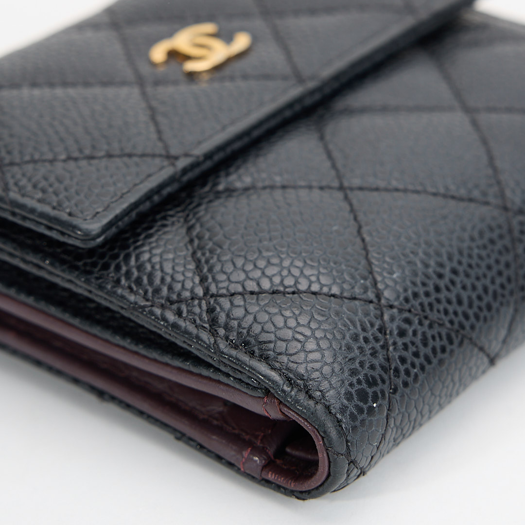 二手Chanel 兩折短夾/黑金牛 :圖片 5