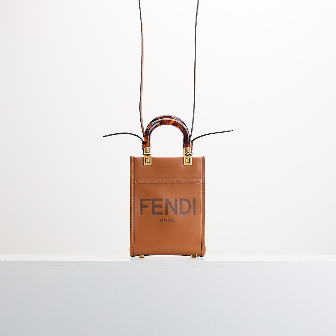 二手Fendi sunshine mini tote/棕色