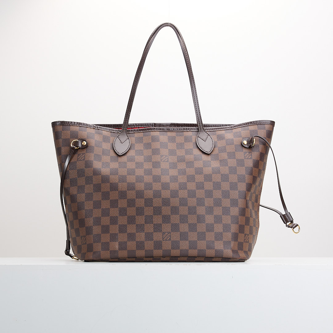 二手Lv neverfull MM 棋盤格子母托特包