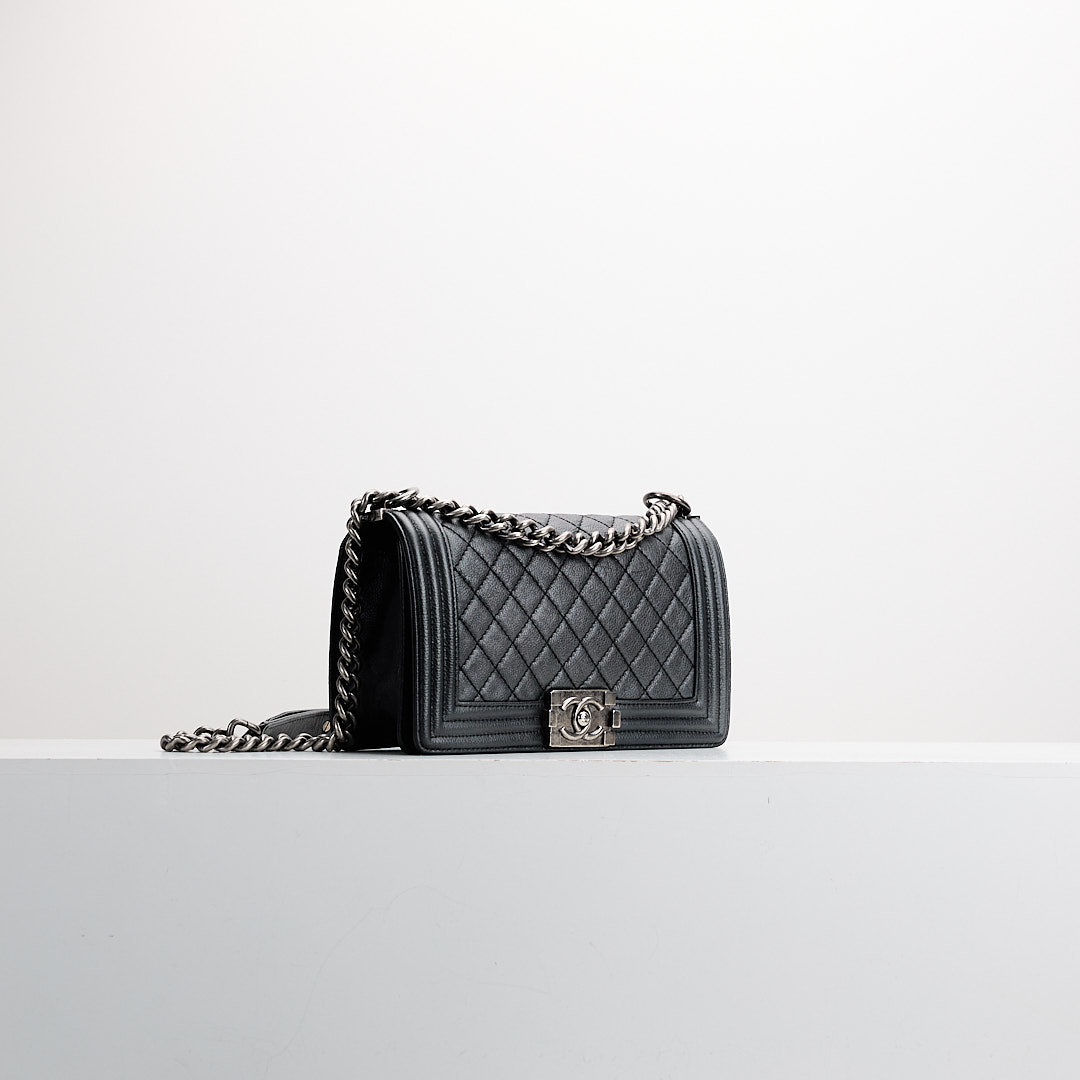 二手Chanel boy25 黑銀牛:圖片 3