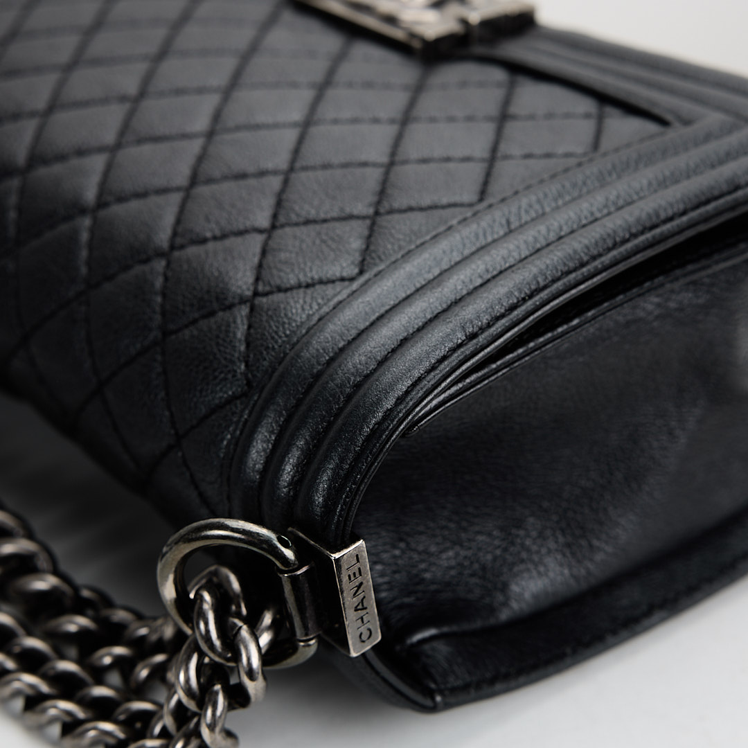 二手Chanel boy25 黑銀牛:圖片 20
