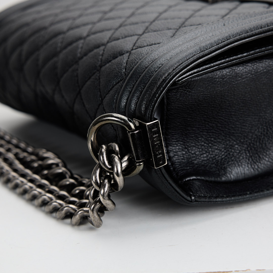 二手Chanel boy25 黑銀牛:圖片 19