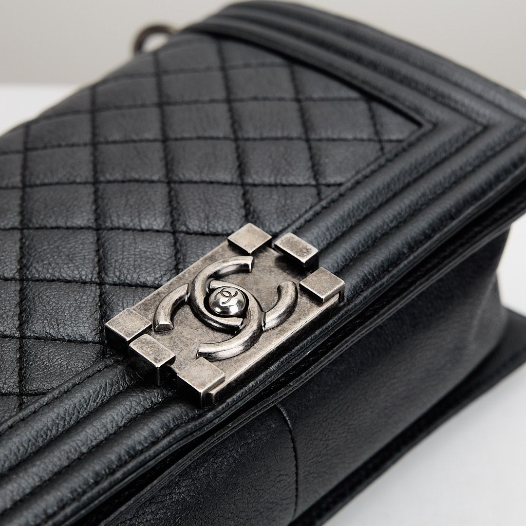 二手Chanel boy25 黑銀牛:圖片 16