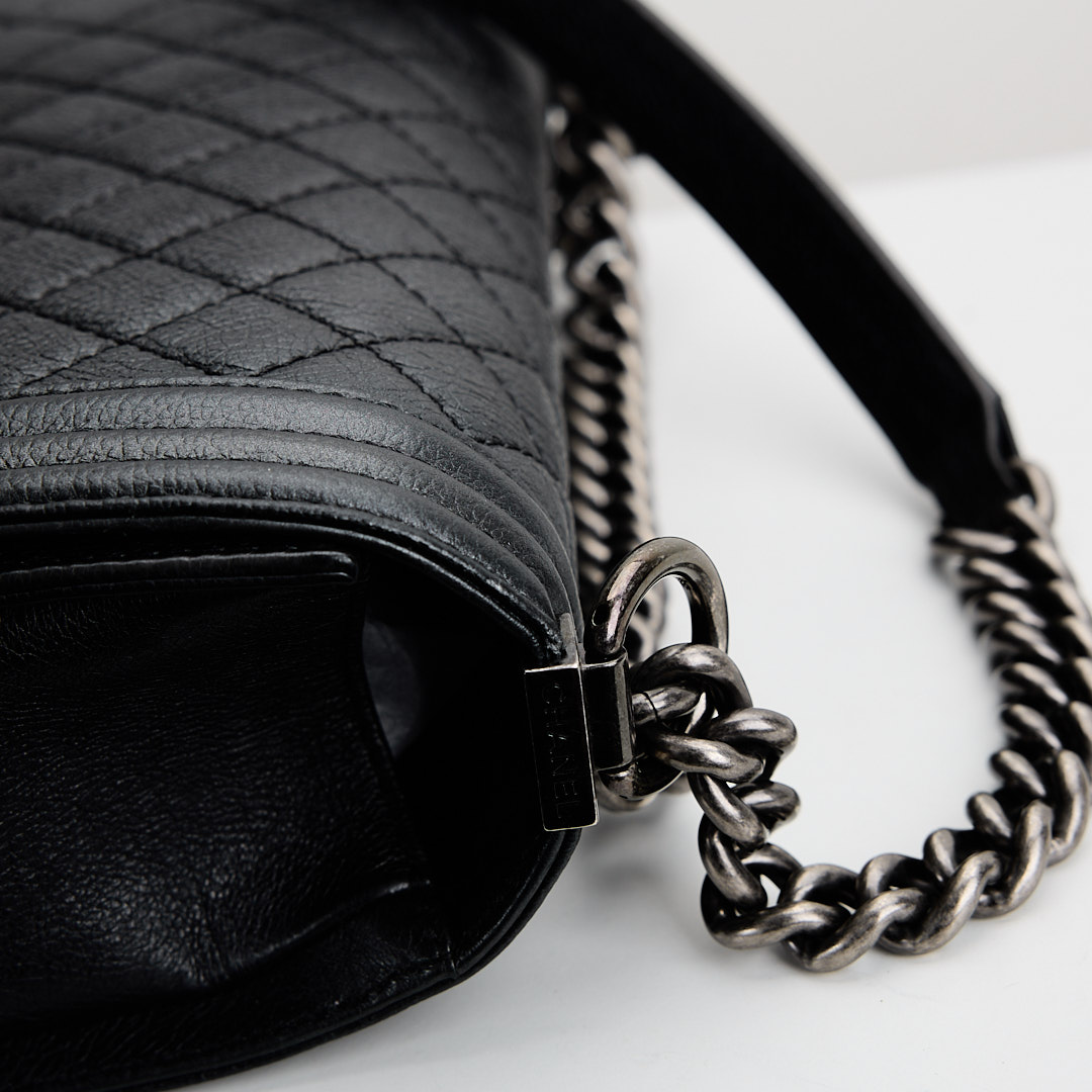 二手Chanel boy25 黑銀牛:圖片 12