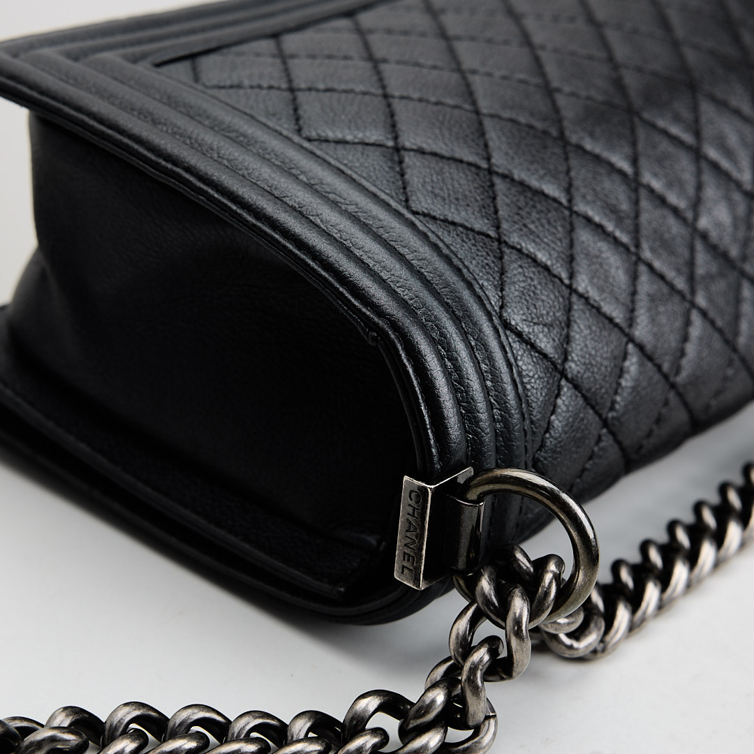 二手Chanel boy25 黑銀牛:圖片 8