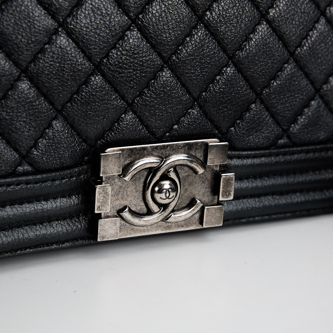 二手Chanel boy25 黑銀牛:圖片 6