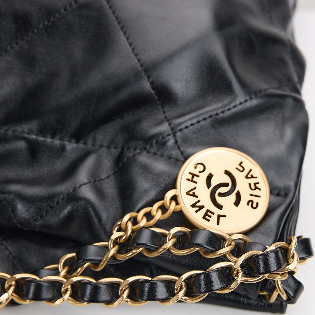 二手Chanel 22bag 中號黑金:圖片 5