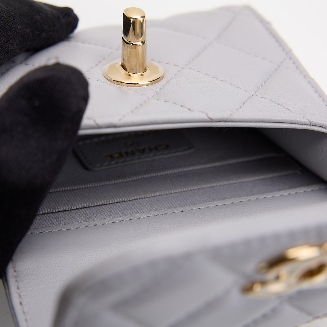 二手 Chanel trendy cc mini灰色金釦:圖片 21